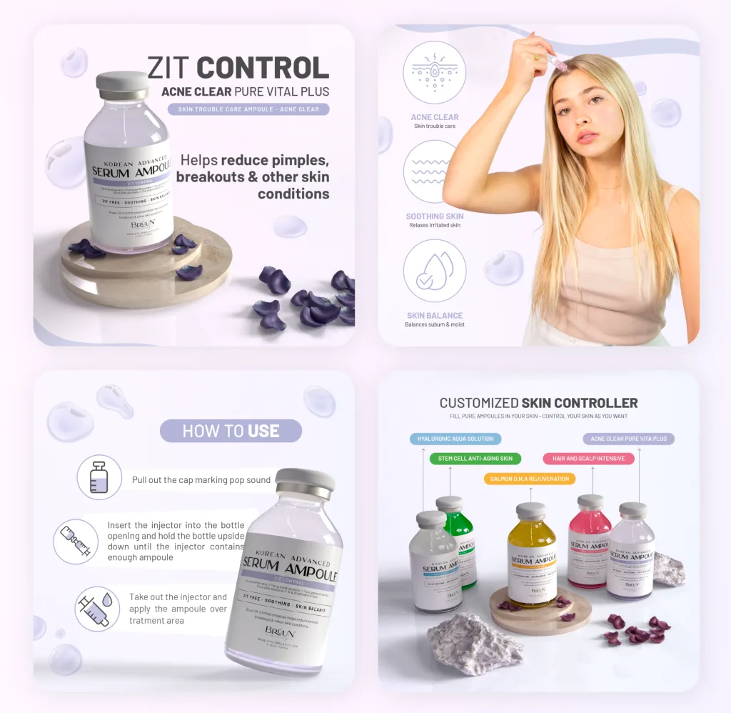 Listing images, A+ content and 3D renders for the Bruun Beauty Advanced Serums collection