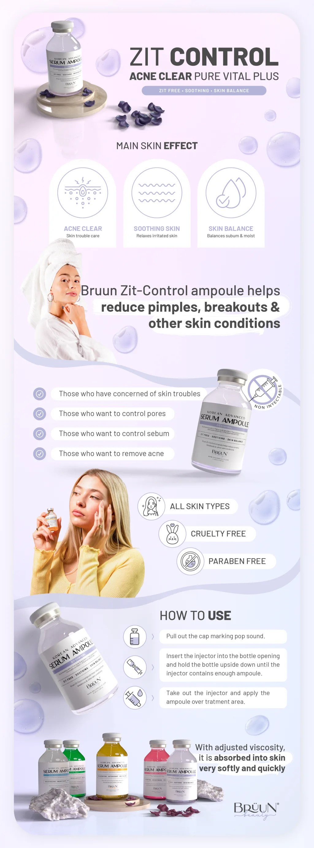 Listing images, A+ content and 3D renders for the Bruun Beauty Advanced Serums collection